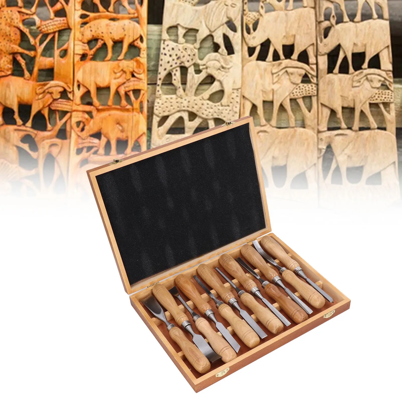 Wood Chisel Set - مجموعة أدوات نحت الخشب 12 قطعة،