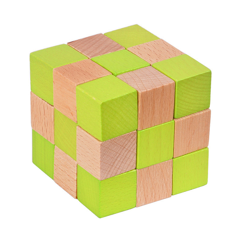 Woodworking Game - لغز مكعب الأفعى الخشبي لتدريب الذكاء