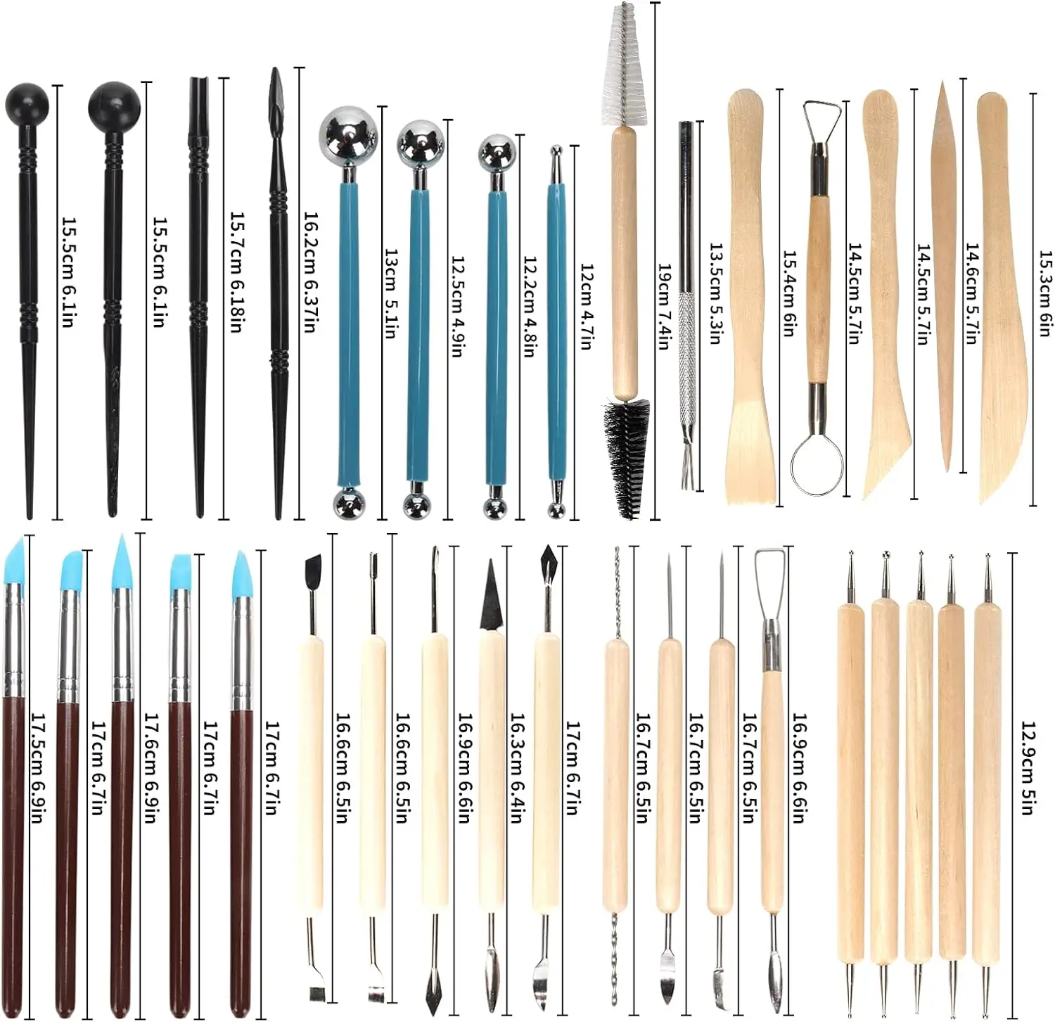 Wood Chisel Set - مجموعة أدوات الفخار مكونة من 8-61
