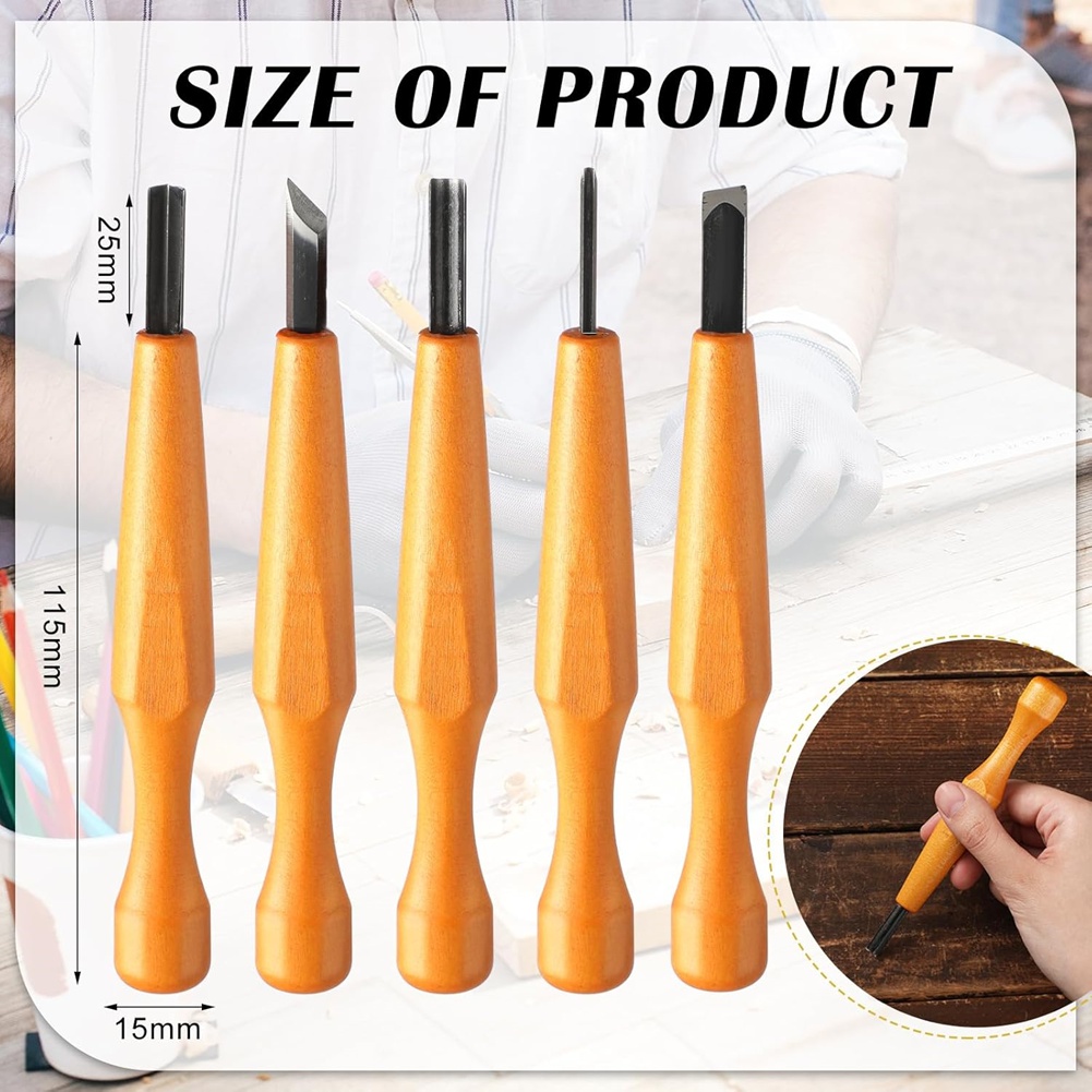 5 قطع من أدوات نحت Linocut مجم - مراجعة Wood Chisel Set وسعره