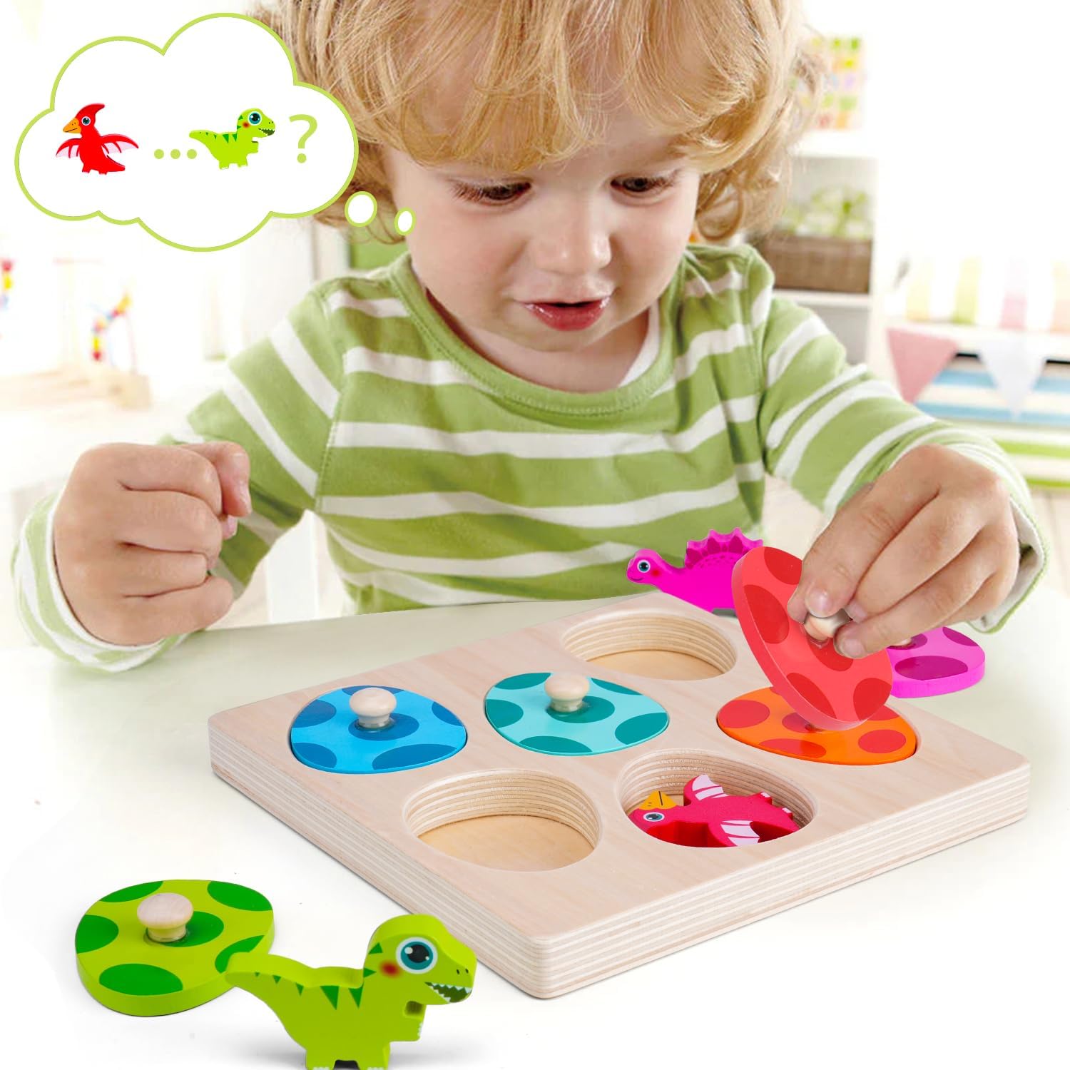 خشبية ديناصور بازل قطع اللعب م - مراجعة Woodworking Game وسعره