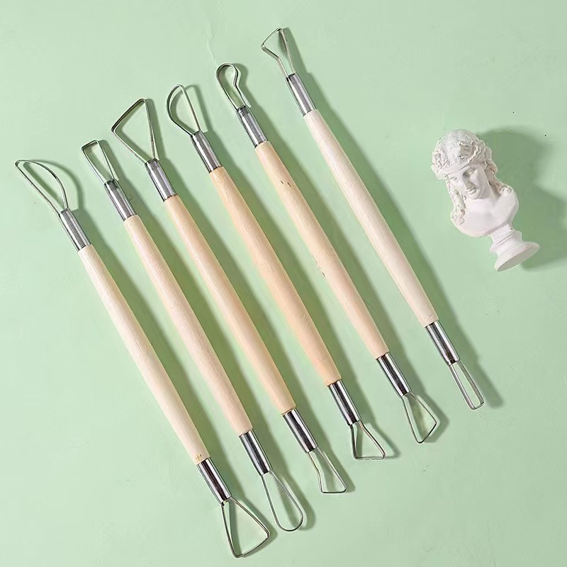 6 قطعة مقبض خشبي الشمع الفخار  - مراجعة Wood Chisel Set وسعره